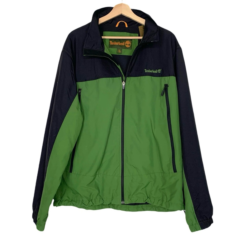 Timberland Men’s Vintage Jacket Full Front Zip Green and Black Size XL